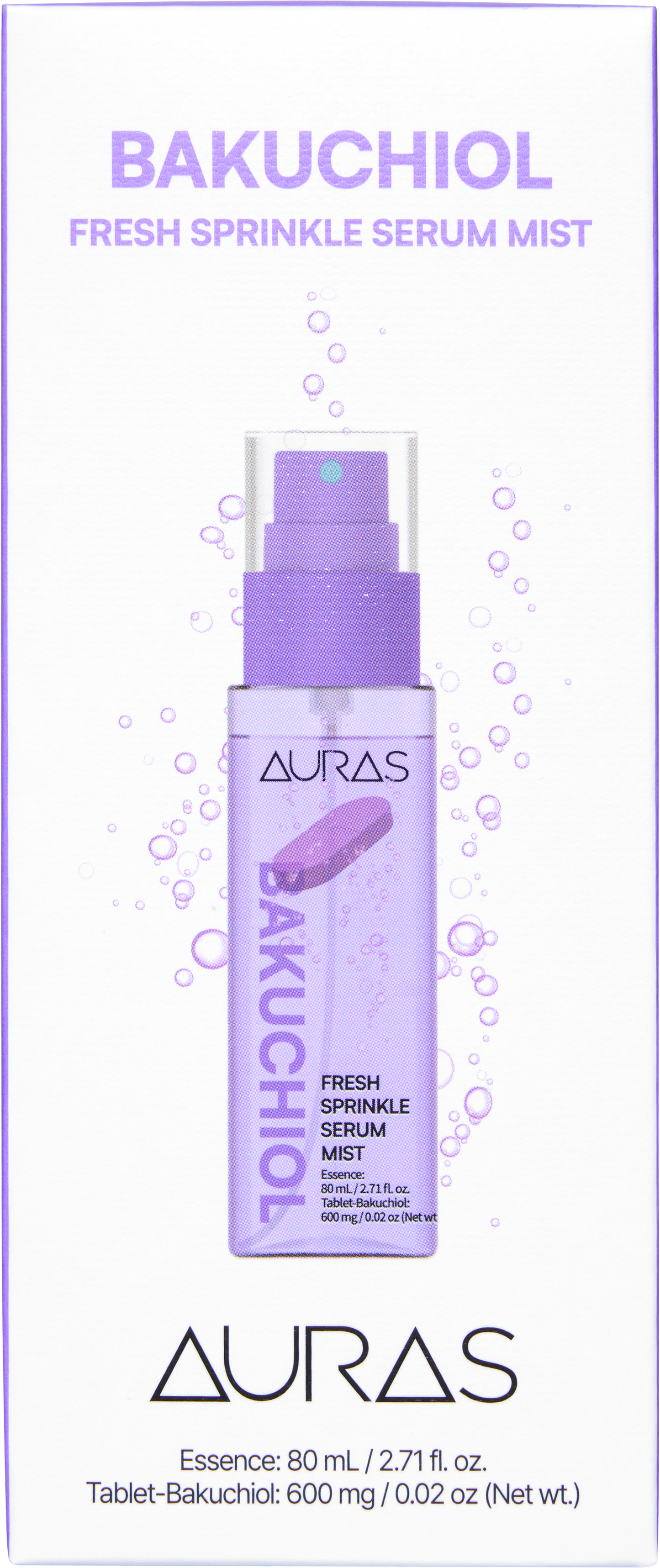 [AURAS] Bakuchiol Booster Ampoule Mist | Effervescent Formula with 10,000ppm Plant Retinol Boost for Pore Care & Firming
