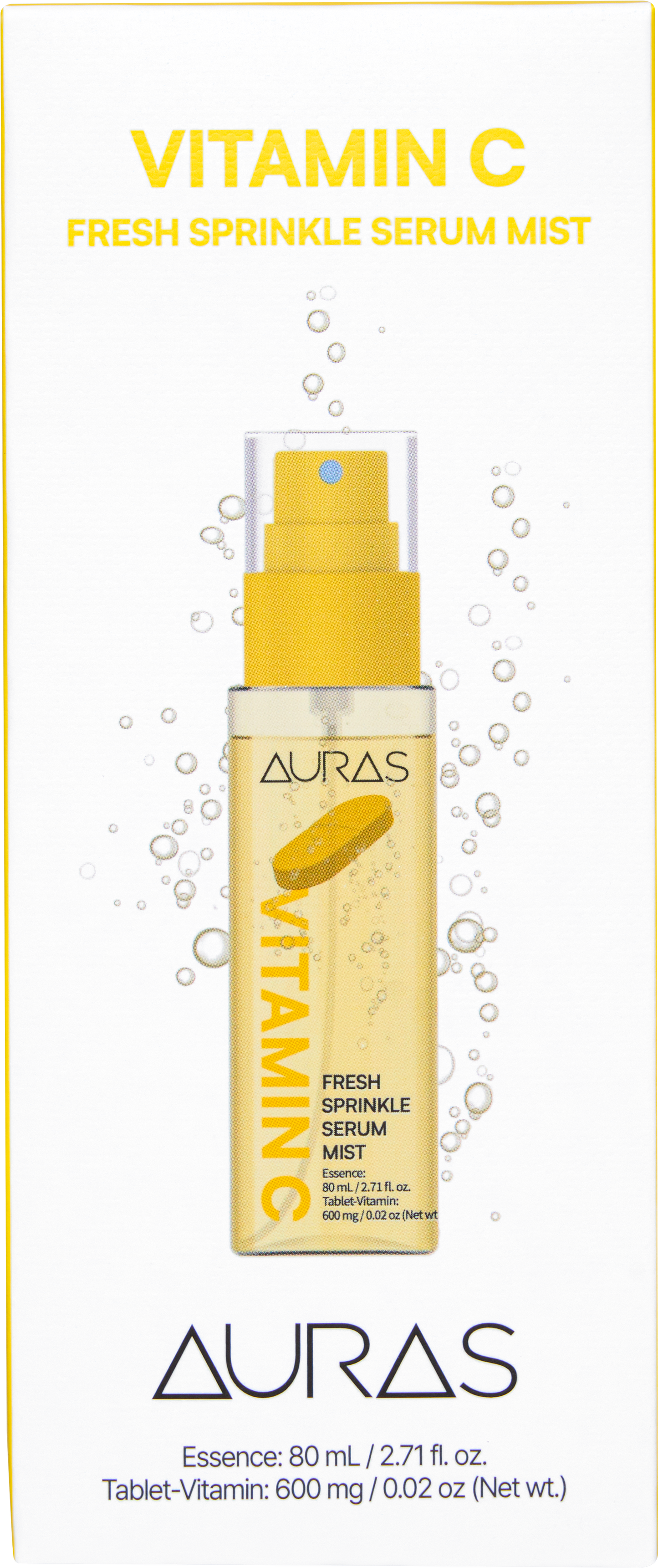 [AURAS] Vitamin C Booster Ampoule Mist | Pure Vitamin C · Effervescent Activation · Radiant Glow